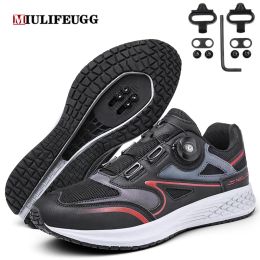 Boots Flat Mtb Cycling Chaussures Men Mountain Footwear Bicycle Intérieure Cycling Sneaker Femmes Dirt Bike Downhill Enduro Chaussures Clits