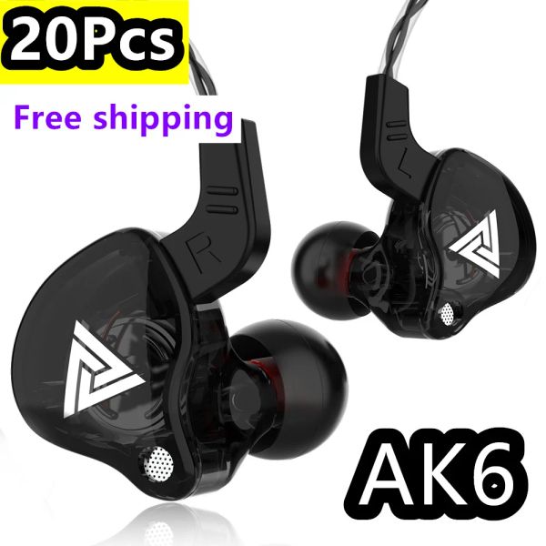 Bottes pour VIP Wholesale 20pcs QKZ AK6 Hifi Sport Hifi Sport Heorephones Music With Box Mic Mic Sport Earbuds