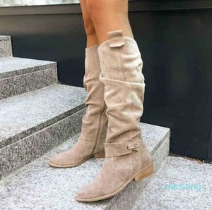 Bottes pour femmes talons épais mode Vintage chaussures de marche décontractées 2023