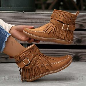 Bottes Frange cheville Chelsea bottes femmes 2023 nouveau concepteur hiver appartements grosses chaussures décontractées marque daim fermeture éclair gladiateur Goth neige Botas babiq05