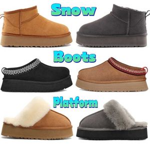 Bottes bottes de neige en fourrure australie Classic ultra mini Tazz Suede Shearling platform boot women Chestnut comfort winter slides designer uggitys Advanced design 9ess