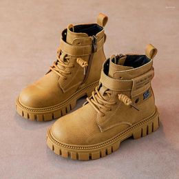 Botas de cuero genuino niños moda zapatos para niños otoño invierno deportes casual tamaño 26-41