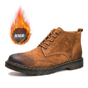 laarzen echte lederen mannen laarzen herfst winter enkel laarzen mode schoenen veter schoenen mannen hoogwaardige vintage heren schoenen h243