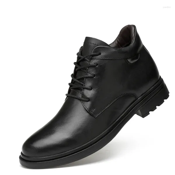 Botas de cuero genuino Men Business British Style Casual Shoes Man tobillo de alta calidad Footwear