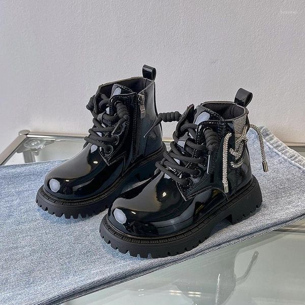 Bottes décontractées pour filles, chaussures de princesse avec strass à la cheville, coupe-vent, imperméables, pour l'extérieur, collection automne-hiver 2024