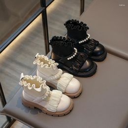 Laarzen Meisjes Koreaanse Stijl Mode Korte 2023 Lente PU Kindersok Voor Prinses Veelzijdige Kinderen Casual Schoenen