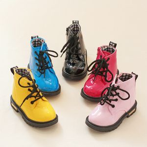 Laarzen meisjes leren jongens schoenen lente herfst pu kinderen mode peuter kinderen warme winter laars 221122