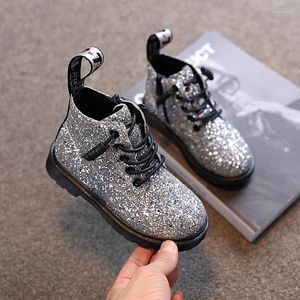 Botas Niñas PU Cuero Carta Impresión Princesa Niños Suela suave Estilo británico Zapatos de niño Zapatilla de deporte casual de lujo Tamaño 26-36