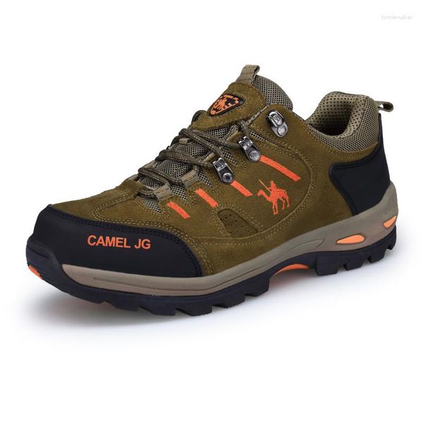 Bottes Gomnear chaussures de randonnée en plein air hommes daim respirant Trekking montagne Camping baskets mâle sport chasse grande taille