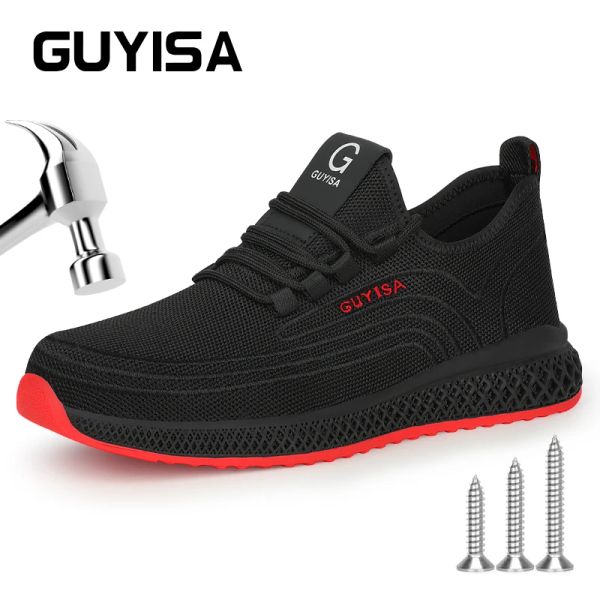 Boots Guyisa Safety Shoes Steel grande taille 3550 Toe pour travail