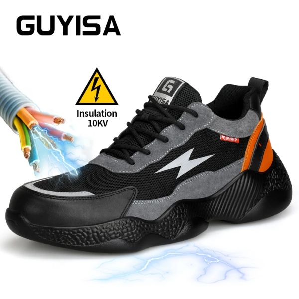 Boots Guyisa Travail chaussures de sécurité chaussures en acier toe isolé 10 kV