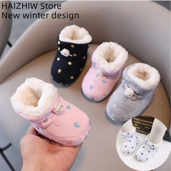 Botas Haizhiw New Winter Baby Lindo Zapatos para Girl Walk Boots Boy Star Tobre Zapatos Pitir