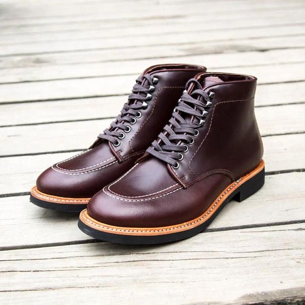 Botas Zapatos Derby de Cuero para Hombre Hechos a Mano Vestido para Hombre Oxford Goodyear-Welted Vintage