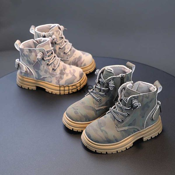 Botas Hands Handsome Combat Ejército Botas Primavera Autumn Camuflage Botas al aire libre para niños Escuela de niñas Shoes Hicking Shoes F09133 J230816