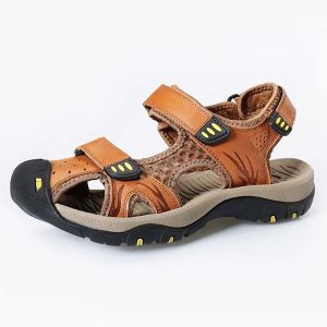 Botas de alta calidad zapatos nuevos, hombre, verano, cómodo, de moda, de verano, sandalias de cuero de la playa, la playa de cuero, suave lo suave