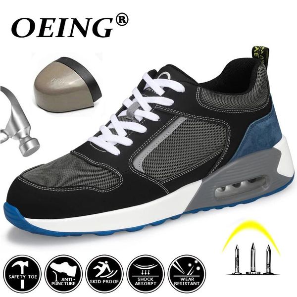 Boots High Quality Work Safety Chaussures Men Air Cushion Travail Sneakers Antismash Antistab Indestructible Chaussures en acier Toe Men de travail Bot