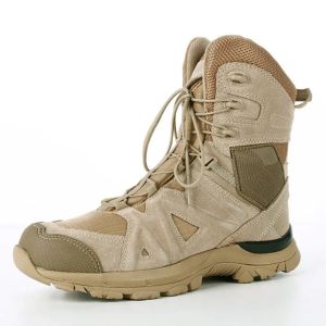 Botas Fan de alta top del ejército Botas tácticas al aire libre Campo de caminata Combate Combate Entrenamiento Botas Desert Men Mujeres Militares Militares Zapatos