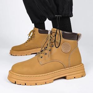 Laarzen Hoge Laarzen Mannen Lederen Schoenen Mode Outdoor Motorfiets Enkel Militaire Laarzen Mannelijke Winter Tactische Lace Up Botas 231120