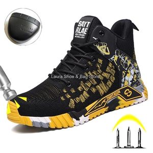 Boots High Top pour hommes Chaussures de sécurité en acier Toe Work Sneakers Fashion 2022 Design Men Travail Bottes de sécurité Boots de travail Protéger Man 221007