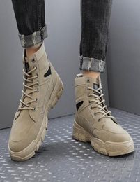 Boots High Top Sneakers Snicker Safety Shoes pas Casual Leather Tactical 2022 Work Man Surf Tennis Blue Fashion4055820