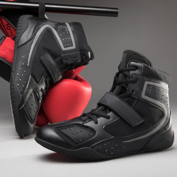 Boots High Top Wrestling Shoes, Youth Professional Boxing Training Boots, Outdoor Sports Shoes, Men's Boxing and Fight Chores