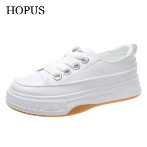 Boots Hopus Nouvelles chaussures pour les femmes 2022 Fashion Coréenne Style blanc Chaussures de plate-forme décontractée Breatteur Lowtop Sneaker Femme Vulcanize Chaussures