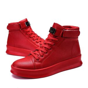 Laarzen hot merk rode mannelijke skateboard sneakers streetwear hiphop skate schoenen mannen ontwerper luxe sneakers trendy heren platform schoenen