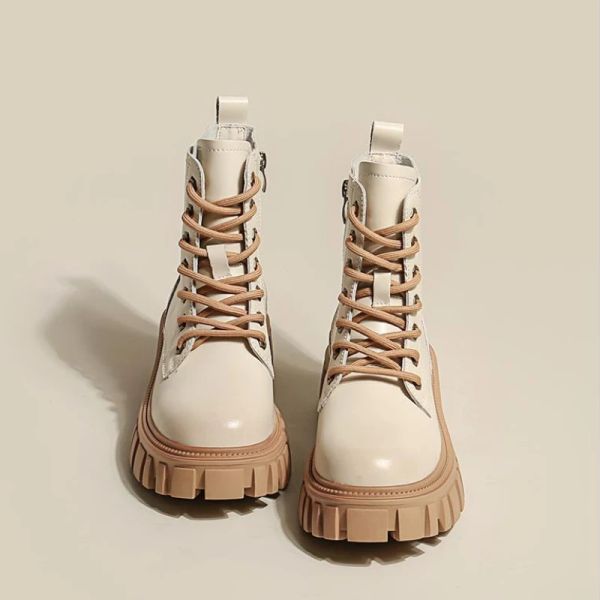 Boots houzhou automne hiver 2022 Boots de plate-forme femme cheville chaussures de créateurs blancs blancs décontractés gothiques harajuku plats plats