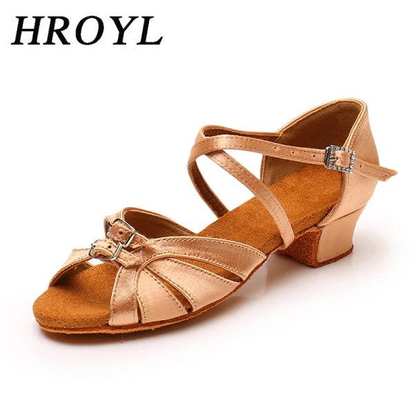 Boots Hroyl Children Dance Chaussures pour filles femmes Chaussures latines de salon moderne Tango Dancing Chaussures Salsa Sandales Russie Stock