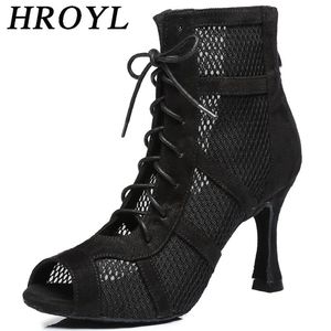 Boots Hroyl Latin Danceshoes Femmes Ballroom Girls Dance chaussures dames moderne tango danse chaussures noires Salsa sandales dropshipping