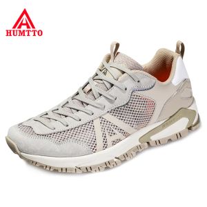Laarzen Humtto 2021 Zomerlicht wandelschoenen voor mannen Nieuwe demping trekking Sportschoenen Heren Outdoor Ademend klimmenakers man