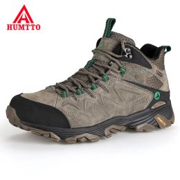Boots Humtto Sneakers imperméables pour hommes Chaussures de randonnée Bottes de randonnée en cuir Femmes Camping Hunting Mens Mountain Bottins tactiques
