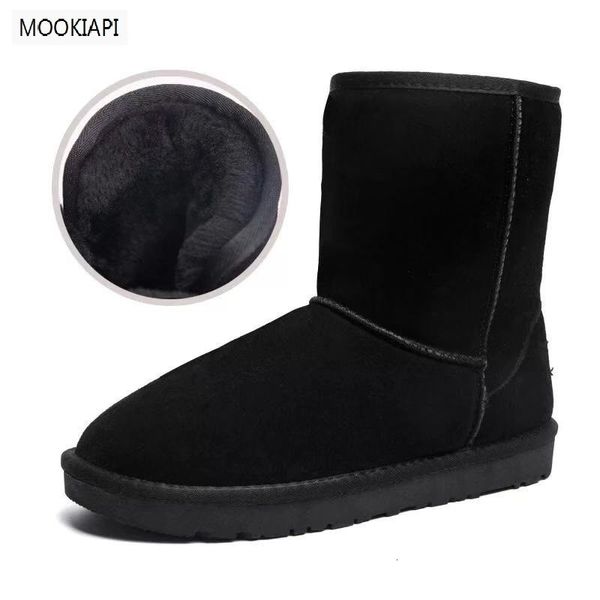 Botas en los zapatos clásicos Leatrher de la marca de cuero de vaca real de nieve para hombres de la más alta calidad de China Entrega gratuita 230830
