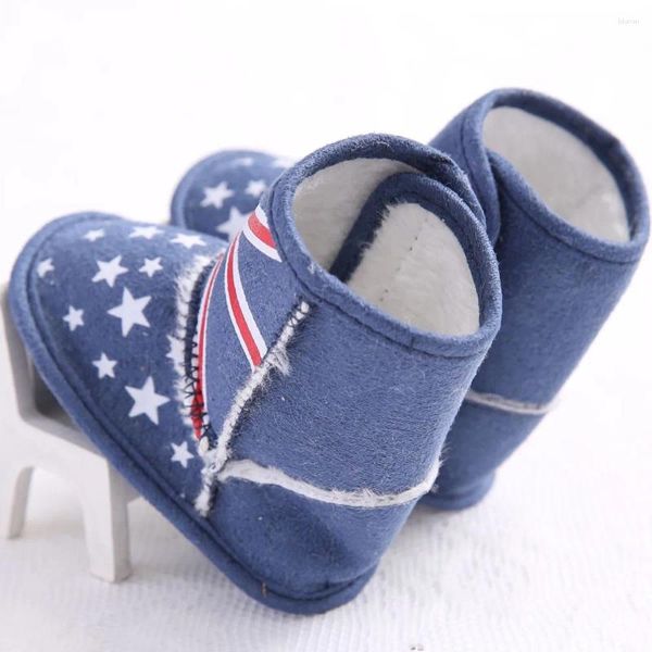 Bottes pour bébés en bas âge, drapeau britannique Union Jack, chaussures de berceau à semelle souple, bleu/13, confortables et respirantes, courtes