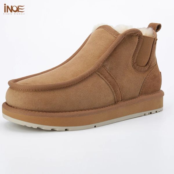 Bottes INOE REAL SUEDED SUEDED TELED Men de mouton Laine de laine de mouton bordure hiver