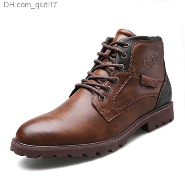 Botas italianas hechas a mano para hombre, botas de otoño e invierno para hombre, botas marrones Vintage para exteriores, botas de trabajo al tobillo, nueva tienda de carne Z230803