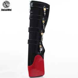 BOTAS JIALUOWEI 2018 NUEVA 8 KEYS Strange Wedge High Heel Heels Training Candlocks Ykk Zipper Ballet Ballet Boots Unisex Unisex