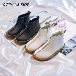 Boots Kid Shoe 2024 Baby Girl Ankle Autumn Kids Black Fashion Shoes Children Cuero genuino Soft casual sin desliz