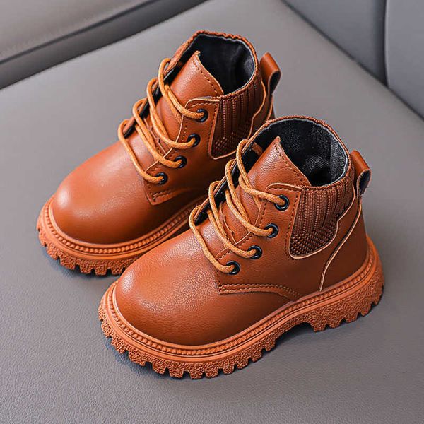 Botas Niños Niños Zapatos Otoño Invierno Cuero Niños Moda Niño Niñas Cálido Nieve T220928