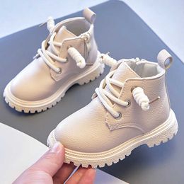 Laarzen kinderen nieuwe casual winter mode sneakers kinderen beige zwart voor babymeisjes slip-on feestschoenen jongens y2210