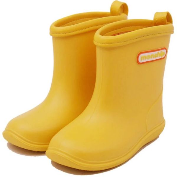 Botas para niños Botas de goma de goma Niñas Niños Niños Botones Rainboots Zapatos impermeables zapatos Agua de agua Soft Gax Rubber Impermeable Zapatos