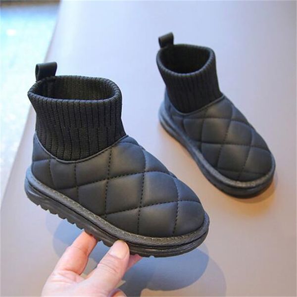 Botas niños nieve niños niñas tobillo bota invierno calcetines cálidos zapato al aire libre niños pequeños botines de bebé lana gruesa moda niños zapatos