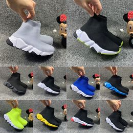 Botas Calcetines para niños Zapatos de velocidad para niños pequeños Triple-s Paris Zapato casual Zapatillas altas negras Zapatillas de deporte para niños y niñas Deportes al aire libre Atlético