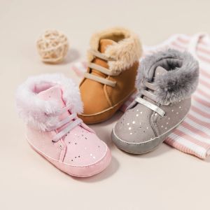 Boots Kidsun 2021 Winter Nieuwe Baby Booties Boy Girl Boots Cotton Softsole Nonslip Warm Toddler First Walkers Infant Crib Shoes