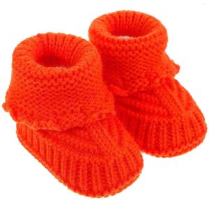 Bottes de tricot pour bébé, chaussures de printemps et d'automne, tricotées à la main, fournitures de fil au Crochet, chaussons