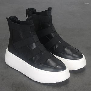 Laarzen Koreaanse versie van de trend dikke zolen voor heren verhogen korte casual mode comfortabele hoge schoenen