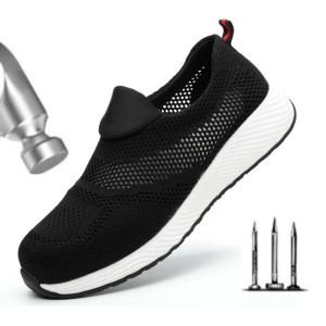 Laarzen arbeidsverzekeringsschoenen heren niet -slip antismashing antipiercing bescherming veiligheid werk schoenen zomer ademend deodorant h533