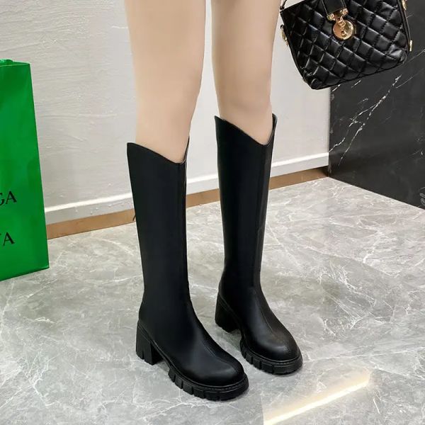 Boots dames Boots Tassel Footwes Longs Hiver Knee Shaft Shaft Black Chaussures pour femmes Offre de livraison gratuite sur promotion imperméable PU 39