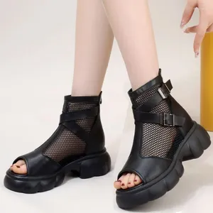 Boots dames Roman Cool Women's Summer Platform Mesh Sandales respirant Streetwear coréen Gladiator Open Toed