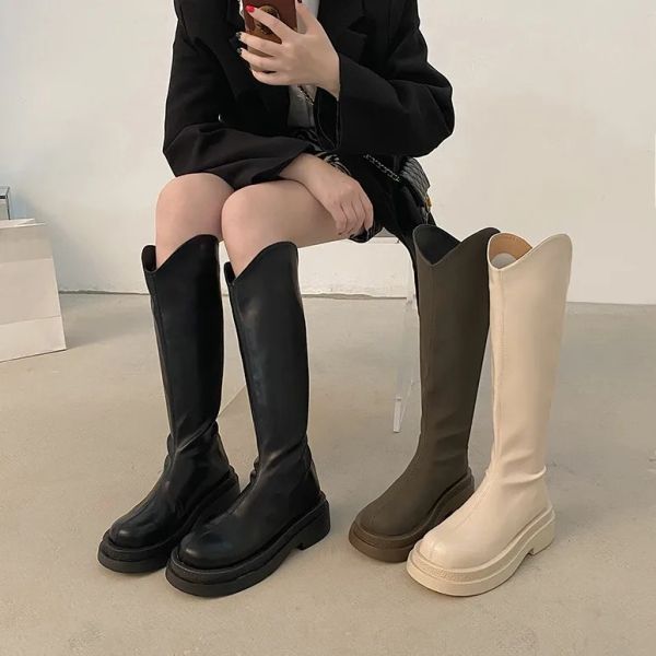 Boots Lady Boots Zipper Round Toe Sexy Coffre High Heels High Sexy Sexy Femal's Rubber Shoes Rain Clogs Platforms Footwear BootSwomen d'hiver